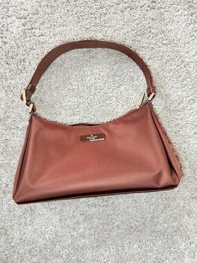 kate spade chocolate brown shoulder bag with gold-tone hardware